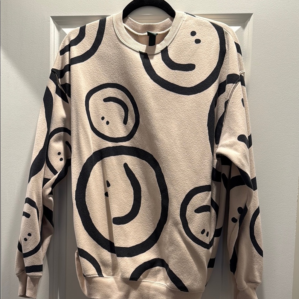 Smiley Face Beige Sweater